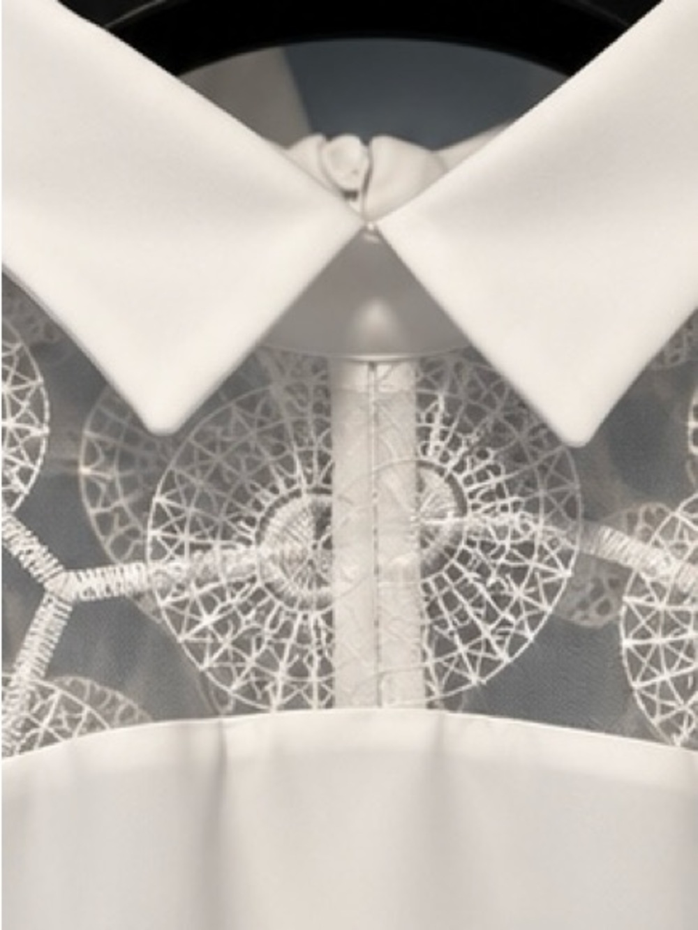 Anne Fontaine “Alba” White Lace 3/4 Sleeve Blouse — NWT - Picture 5 of 10